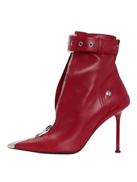 Thumbnail for Belt Buckle Front Zipper High Fashion Short Boots Women's -, Shoes , Drestiny , Australia, Black, Boots, FR, Heels, High Heels, New Zealand, Red, Stilettos, United Kingdom, United States , Drestiny , www.shopdrestiny.com