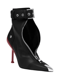 Thumbnail for Belt Buckle Front Zipper High Fashion Short Boots Women's -, Shoes , Drestiny , Australia, Black, Boots, FR, Heels, High Heels, New Zealand, Red, Stilettos, United Kingdom, United States , Drestiny , www.shopdrestiny.com