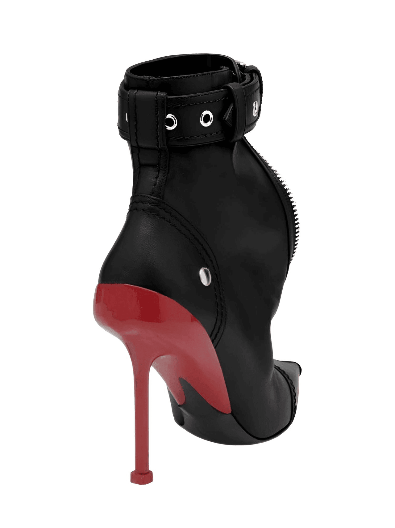 Belt Buckle Front Zipper High Fashion Short Boots Women's -, Shoes , Drestiny , Australia, Black, Boots, FR, Heels, High Heels, New Zealand, Red, Stilettos, United Kingdom, United States , Drestiny , www.shopdrestiny.com