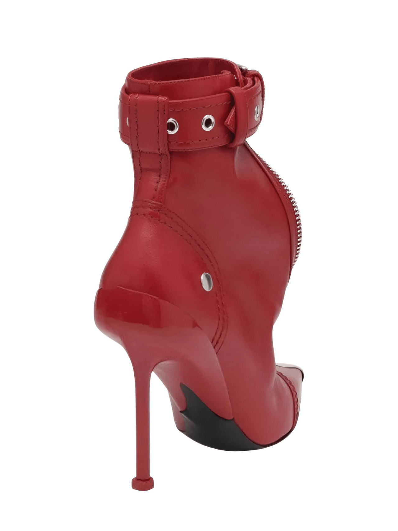 Belt Buckle Front Zipper High Fashion Short Boots Women's -, Shoes , Drestiny , Australia, Black, Boots, FR, Heels, High Heels, New Zealand, Red, Stilettos, United Kingdom, United States , Drestiny , www.shopdrestiny.com