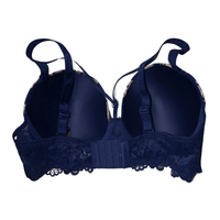 Thumbnail for Navy blue bra with lace details on a white background