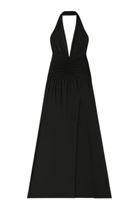Thumbnail for Black halter neck dress on a white background