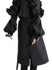 Thumbnail for Black Khaki Long Trench Coat Women's Belt Elegant Chic Stylish Luxury Clothes Runway Fashion -, Coat , Drestiny , Australia, Black, Canada, Coats, Khaki, L, M, New Zealand, S, Trench Coats, United Kingdom, United States, XL, XXL , Drestiny , www.shopdrestiny.com