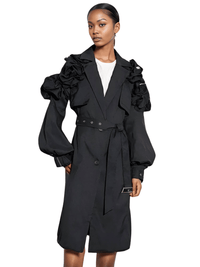 Thumbnail for Black Khaki Long Trench Coat Women's Belt Elegant Chic Stylish Luxury Clothes Runway Fashion -, Coat , Drestiny , Australia, Black, Canada, Coats, Khaki, L, M, New Zealand, S, Trench Coats, United Kingdom, United States, XL, XXL , Drestiny , www.shopdrestiny.com