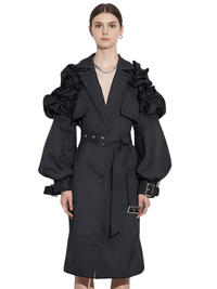 Thumbnail for Black Khaki Long Trench Coat Women's Belt Elegant Chic Stylish Luxury Clothes Runway Fashion -, Coat , Drestiny , Australia, Black, Canada, Coats, Khaki, L, M, New Zealand, S, Trench Coats, United Kingdom, United States, XL, XXL , Drestiny , www.shopdrestiny.com