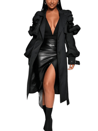 Thumbnail for Black Khaki Long Trench Coat Women's Belt Elegant Chic Stylish Luxury Clothes Runway Fashion -, Coat , Drestiny , Australia, Black, Canada, Coats, Khaki, L, M, New Zealand, S, Trench Coats, United Kingdom, United States, XL, XXL , Drestiny , www.shopdrestiny.com