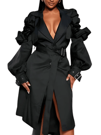 Thumbnail for Black Khaki Long Trench Coat Women's Belt Elegant Chic Stylish Luxury Clothes Runway Fashion -, Coat , Drestiny , Australia, Black, Canada, Coats, Khaki, L, M, New Zealand, S, Trench Coats, United Kingdom, United States, XL, XXL , Drestiny , www.shopdrestiny.com