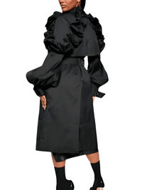 Thumbnail for Black Khaki Long Trench Coat Women's Belt Elegant Chic Stylish Luxury Clothes Runway Fashion -, Coat , Drestiny , Australia, Black, Canada, Coats, Khaki, L, M, New Zealand, S, Trench Coats, United Kingdom, United States, XL, XXL , Drestiny , www.shopdrestiny.com