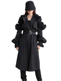 Thumbnail for Black Khaki Long Trench Coat Women's Belt Elegant Chic Stylish Luxury Clothes Runway Fashion -, Coat , Drestiny , Australia, Black, Canada, Coats, Khaki, L, M, New Zealand, S, Trench Coats, United Kingdom, United States, XL, XXL , Drestiny , www.shopdrestiny.com
