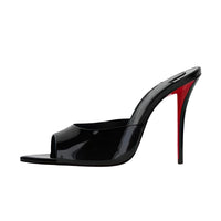 Thumbnail for Black red sole high-heeled shoe with a red sole on a white background