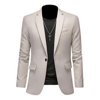 Thumbnail for Boutique Fashion Solid Color High-End Men's Casual Blazer Business Groom Wedding Blazers for Men Suit Jacket Coat, Drestiny, Jackets, Blazers, S, M, L, XL, XXL, 3XL, United States, USA, Australia, United Kingdom, UK, Apricot, Sky Blue, Wine Red, Purple, Dark Green, Dark Grey, Royal Blue, Lake Blue, Yellow, Red, White, Black, Light Pink, Navy Blue, Light Grey, Light Green, men's casual blazer,  men's sport coat casual, men's unstructured blazer, shopdrestiny.com