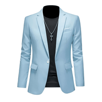 Thumbnail for Boutique Fashion Solid Color High-End Men's Casual Blazer Business Groom Wedding Blazers for Men Suit Jacket Coat, Drestiny, Jackets, Blazers, S, M, L, XL, XXL, 3XL, United States, USA, Australia, United Kingdom, UK, Apricot, Sky Blue, Wine Red, Purple, Dark Green, Dark Grey, Royal Blue, Lake Blue, Yellow, Red, White, Black, Light Pink, Navy Blue, Light Grey, Light Green, men's casual blazer,  men's sport coat casual, men's unstructured blazer, shopdrestiny.com