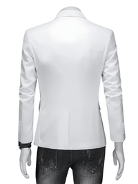 Thumbnail for Boutique Fashion Solid Color High-End Men's Casual Blazer Business Groom Wedding Blazers for Men Suit Jacket Coat, Drestiny, Jackets, Blazers, S, M, L, XL, XXL, 3XL, United States, USA, Australia, United Kingdom, UK, Apricot, Sky Blue, Wine Red, Purple, Dark Green, Dark Grey, Royal Blue, Lake Blue, Yellow, Red, White, Black, Light Pink, Navy Blue, Light Grey, Light Green, men's casual blazer,  men's sport coat casual, men's unstructured blazer, shopdrestiny.com