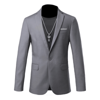 Thumbnail for Boutique Fashion Solid Color High-End Men's Casual Blazer Business Groom Wedding Blazers for Men Suit Jacket Coat, Drestiny, Jackets, Blazers, S, M, L, XL, XXL, 3XL, United States, USA, Australia, United Kingdom, UK, Apricot, Sky Blue, Wine Red, Purple, Dark Green, Dark Grey, Royal Blue, Lake Blue, Yellow, Red, White, Black, Light Pink, Navy Blue, Light Grey, Light Green, men's casual blazer,  men's sport coat casual, men's unstructured blazer, shopdrestiny.com