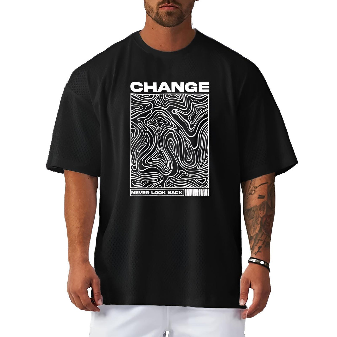 Change Never Look Back Print Oversized Gym T-Shirt Bodybuilding Muscle Short Sleeve Tops Men's Sport Fitness Shirt -, T-Shirts , Drestiny , Australia, Black, Canada, Casual Shirts, Gender_Men, Grey, L, M, New Zealand, Purple, Short Sleeves, T-Shirts, United Kingdom, United States, White, XL, XXL , Drestiny , www.shopdrestiny.com