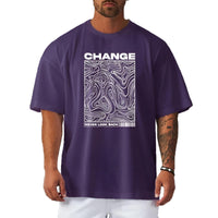 Thumbnail for Change Never Look Back Print Oversized Gym T-Shirt Bodybuilding Muscle Short Sleeve Tops Men's Sport Fitness Shirt -, T-Shirts , Drestiny , Australia, Black, Canada, Casual Shirts, Gender_Men, Grey, L, M, New Zealand, Purple, Short Sleeves, T-Shirts, United Kingdom, United States, White, XL, XXL , Drestiny , www.shopdrestiny.com
