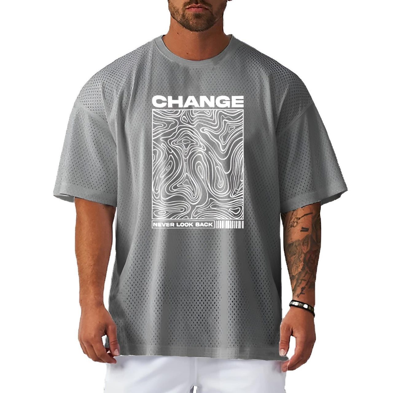 Change Never Look Back Print Oversized Gym T-Shirt Bodybuilding Muscle Short Sleeve Tops Men's Sport Fitness Shirt -, T-Shirts , Drestiny , Australia, Black, Canada, Casual Shirts, Gender_Men, Grey, L, M, New Zealand, Purple, Short Sleeves, T-Shirts, United Kingdom, United States, White, XL, XXL , Drestiny , www.shopdrestiny.com