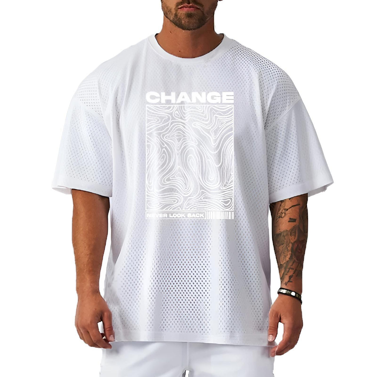 Change Never Look Back Print Oversized Gym T-Shirt Bodybuilding Muscle Short Sleeve Tops Men's Sport Fitness Shirt -, T-Shirts , Drestiny , Australia, Black, Canada, Casual Shirts, Gender_Men, Grey, L, M, New Zealand, Purple, Short Sleeves, T-Shirts, United Kingdom, United States, White, XL, XXL , Drestiny , www.shopdrestiny.com