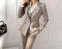 Thumbnail for Chic Business Suit Jacket Vest and Straight Pants Suit Set For Women -, Suits , Drestiny , Australia, Blazers, Canada, Dress Pants, Grey, Khaki, L, M, New Zealand, Pant Sets, Pant Suits, Pants Sets, S, Suits, United Kingdom, United States, Vests, XL , Drestiny , www.shopdrestiny.com