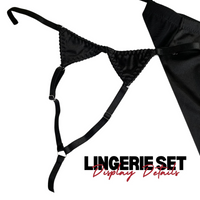 Thumbnail for Satin Pajama Set Long Sleeve Belted Robe + Cami Top And Shorts Women's Sleepwear, Drestiny, Sets, Skirt Sets, Skirts, Bras, Bra & Underwear Sets, Chokers, Garter Belts, Red, Black, S, M, L, United States, USA, Canada, Australia, New Zealand, United Kingdom, sexy lingerie sets, lingerie sets for women, sexy lingerie sets uk, lingerie sets for women uk, sexy lingerie sets sale uk, shopdrestiny.com