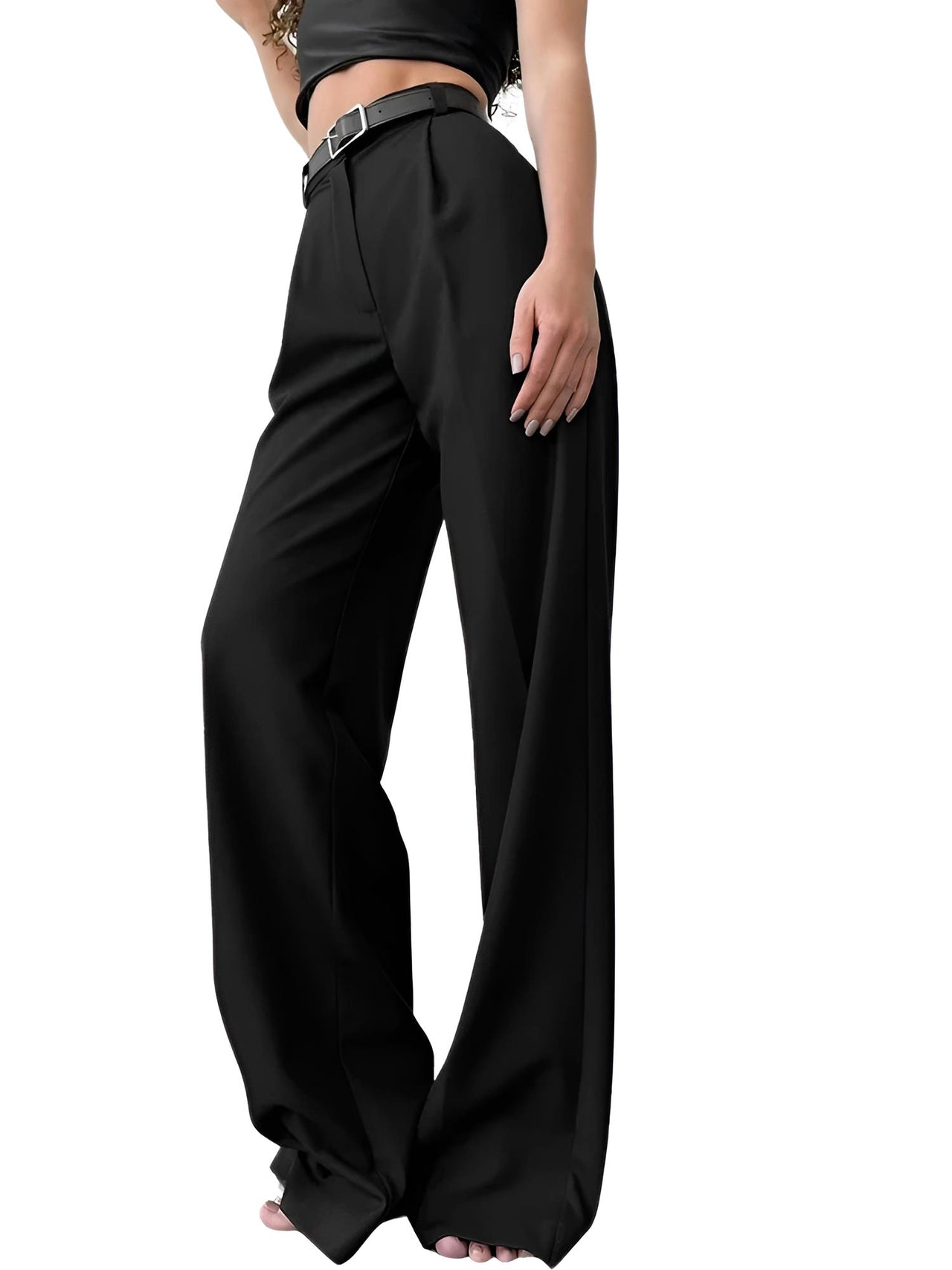 Classic Formal Women's Straight Leg Pants Spring and Summer Versatile Casual Wear Loose Fit Office Wide Leg Pants, Drestiny, Grey, Apricot, Black, S, M, L, 4, 6, 8, 10, Casual Pants, Dress Pants, United States, USA, Canada, Australia, New Zealand, United Kingdom, UK, best women's straight leg pants, black women's straight leg pants, women's straight leg pants dressy, shopdrestiny.com