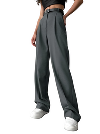 Thumbnail for Classic Formal Women's Straight Leg Pants Spring and Summer Versatile Casual Wear Loose Fit Office Wide Leg Pants, Drestiny, Grey, Apricot, Black, S, M, L, 4, 6, 8, 10, Casual Pants, Dress Pants, United States, USA, Canada, Australia, New Zealand, United Kingdom, UK, best women's straight leg pants, black women's straight leg pants, women's straight leg pants dressy, shopdrestiny.com