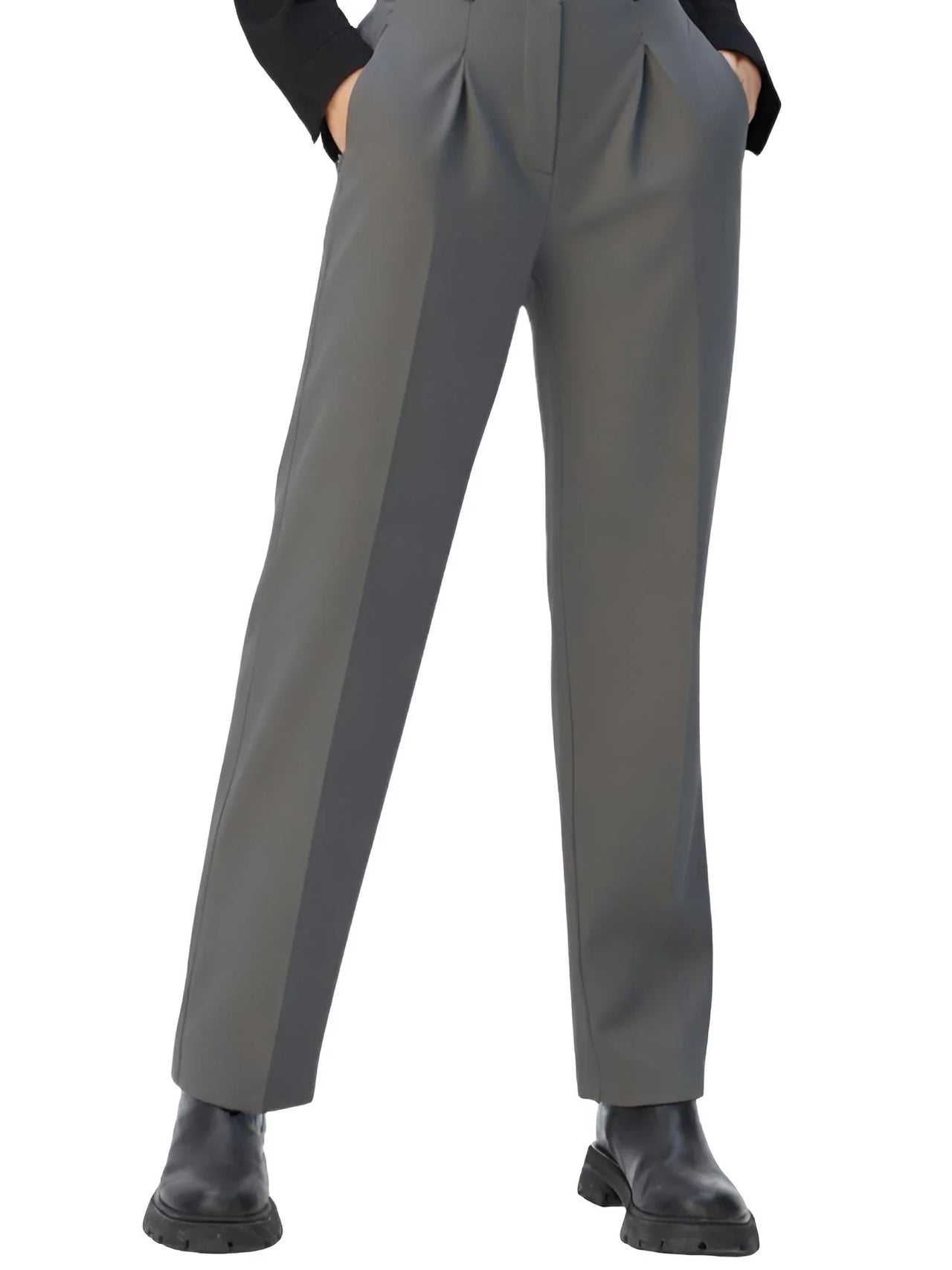 Classic Formal Women's Straight Leg Pants Spring and Summer Versatile Casual Wear Loose Fit Office Wide Leg Pants, Drestiny, Grey, Apricot, Black, S, M, L, 4, 6, 8, 10, Casual Pants, Dress Pants, United States, USA, Canada, Australia, New Zealand, United Kingdom, UK, best women's straight leg pants, black women's straight leg pants, women's straight leg pants dressy, shopdrestiny.com