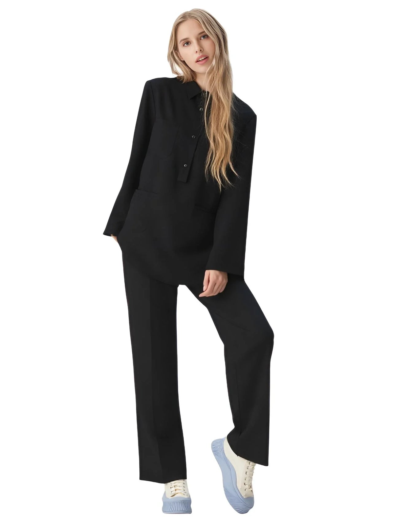 Classic Formal Women's Straight Leg Pants Spring and Summer Versatile Casual Wear Loose Fit Office Wide Leg Pants, Drestiny, Grey, Apricot, Black, S, M, L, 4, 6, 8, 10, Casual Pants, Dress Pants, United States, USA, Canada, Australia, New Zealand, United Kingdom, UK, best women's straight leg pants, black women's straight leg pants, women's straight leg pants dressy, shopdrestiny.com