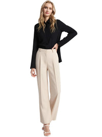 Thumbnail for Classic Formal Women's Straight Leg Pants Spring and Summer Versatile Casual Wear Loose Fit Office Wide Leg Pants, Drestiny, Grey, Apricot, Black, S, M, L, 4, 6, 8, 10, Casual Pants, Dress Pants, United States, USA, Canada, Australia, New Zealand, United Kingdom, UK, best women's straight leg pants, black women's straight leg pants, women's straight leg pants dressy, shopdrestiny.com