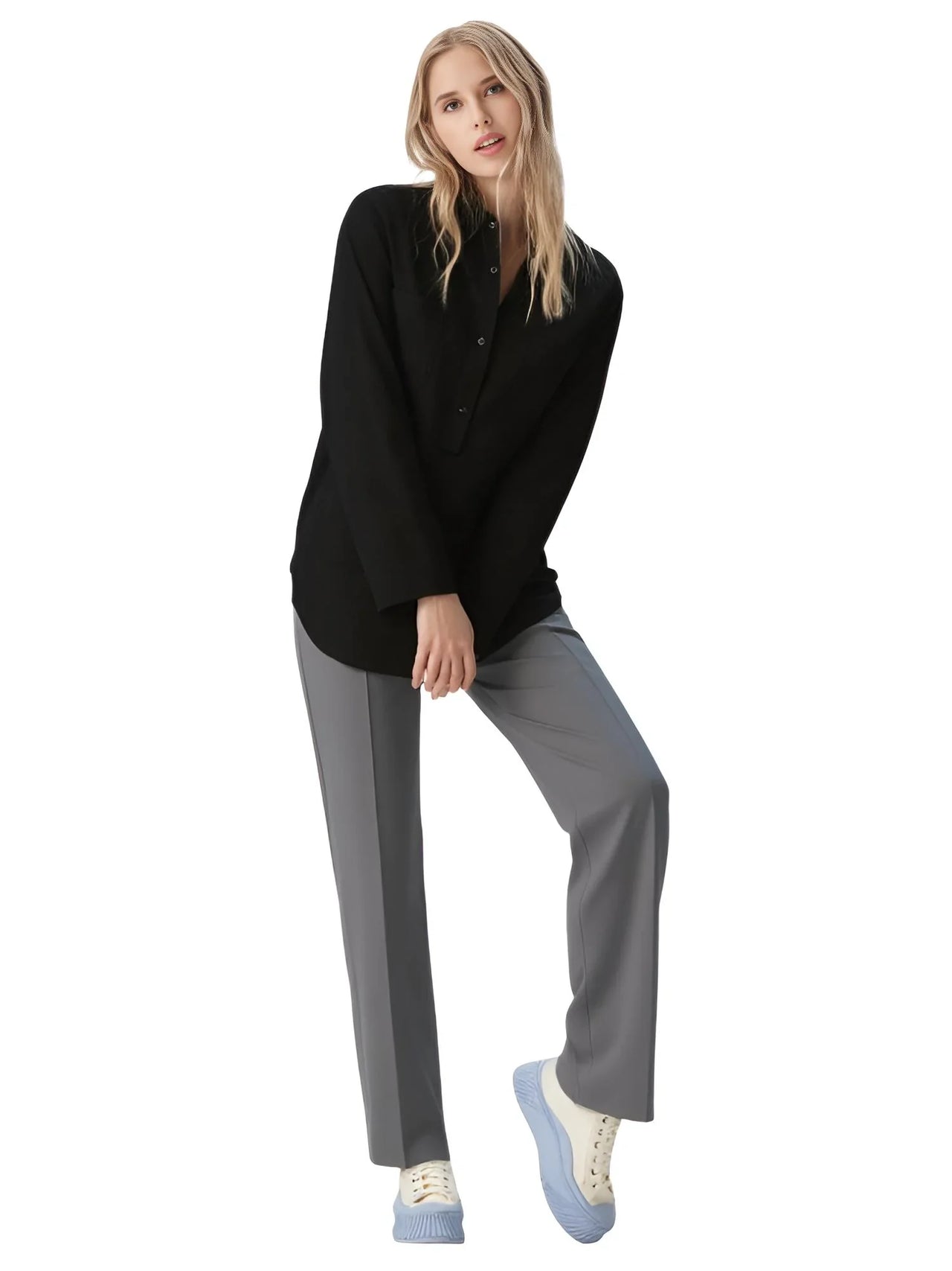 Classic Formal Women's Straight Leg Pants Spring and Summer Versatile Casual Wear Loose Fit Office Wide Leg Pants, Drestiny, Grey, Apricot, Black, S, M, L, 4, 6, 8, 10, Casual Pants, Dress Pants, United States, USA, Canada, Australia, New Zealand, United Kingdom, UK, best women's straight leg pants, black women's straight leg pants, women's straight leg pants dressy, shopdrestiny.com