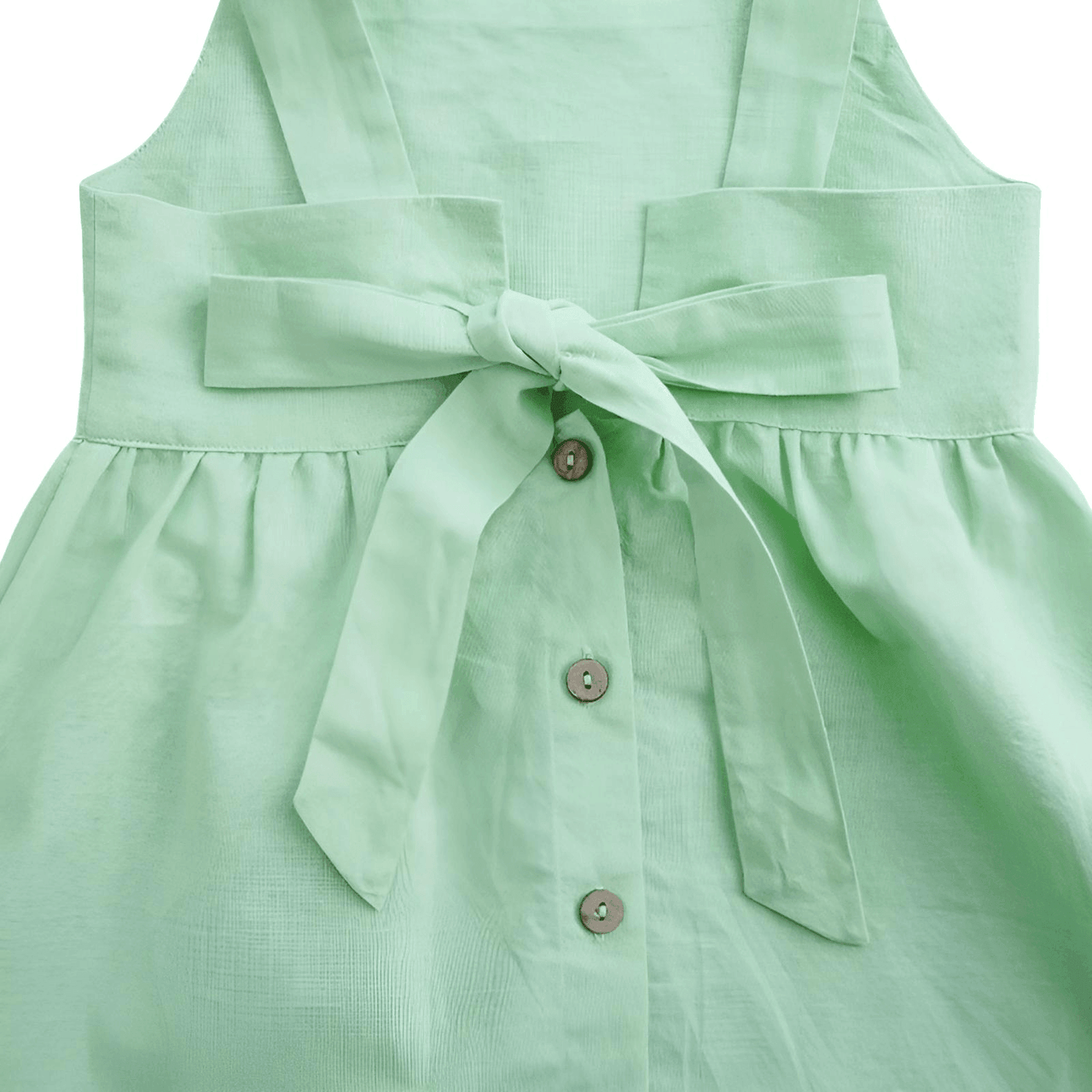 Cotton And Linen Girl's Sleeveless Suspender Dress With Adjustable Shoulder Straps -, Dress , Drestiny , Australia, Canada, Dresses, Girls, Green, Midi Dresses, New Zealand, Sleeveless, TD, United Kingdom, United States, White , Drestiny , www.shopdrestiny.com