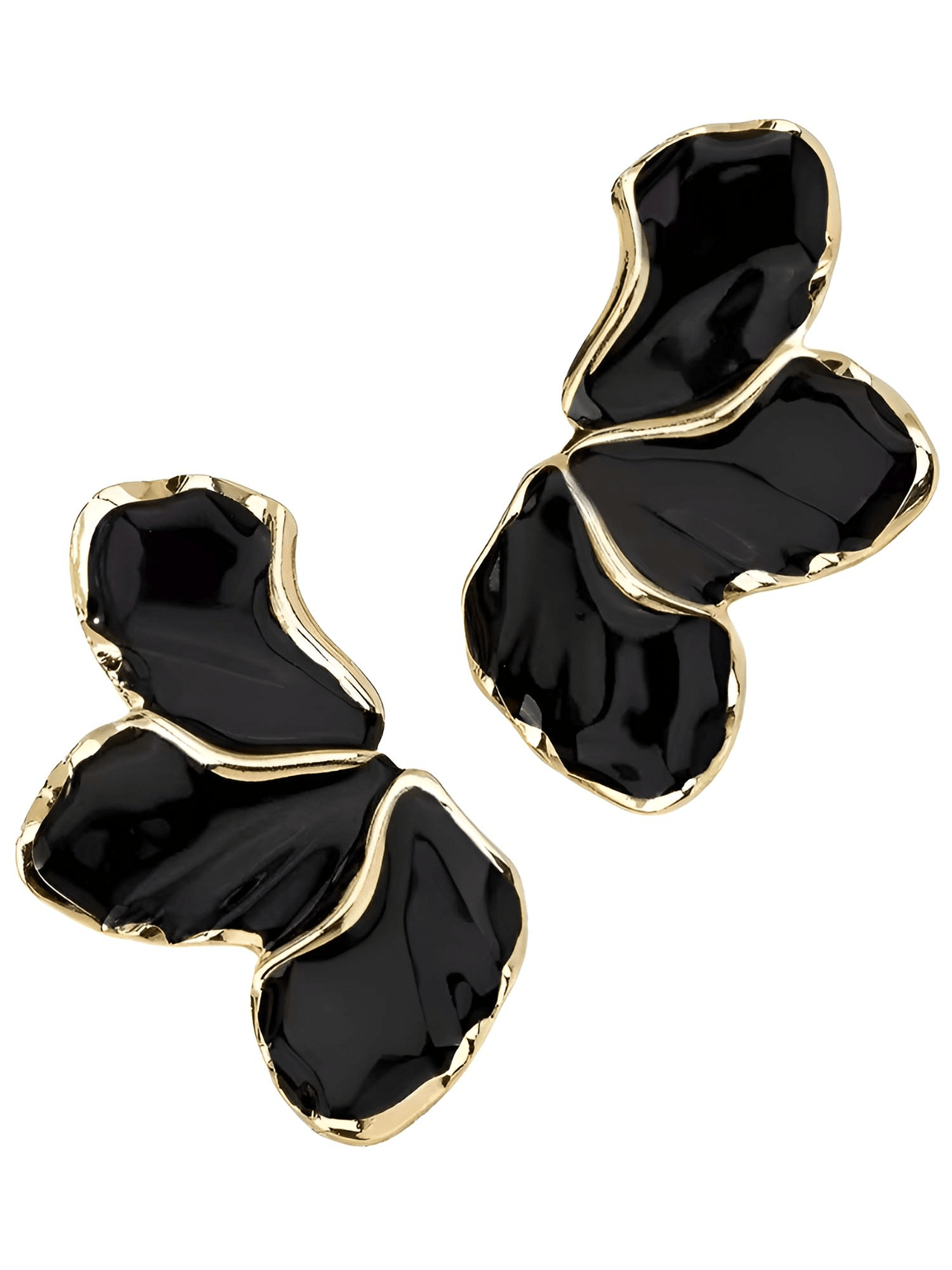 Cream Epoxy Metal Flower Stud Earrings Women's Fashion Gold Color Plating Irregular Post Earrings Heavy Design Statement Earrings, Coral, Drestiny, Earrings, Gold, Cream, Trendy Accessories, Gender_Women, United States, USA, Canada, Australia, New Zealand, United Kingdom, Black, green, blue, UK, Metal flower stud earrings, gold flower stud earrings, Small metal flower earrings, cute metal flower studs, shopdrestiny.com