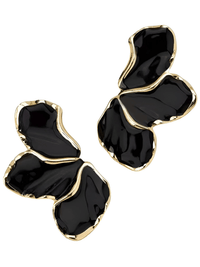 Thumbnail for Cream Epoxy Metal Flower Stud Earrings Women's Fashion Gold Color Plating Irregular Post Earrings Heavy Design Statement Earrings, Coral, Drestiny, Earrings, Gold, Cream, Trendy Accessories, Gender_Women, United States, USA, Canada, Australia, New Zealand, United Kingdom, Black, green, blue, UK, Metal flower stud earrings, gold flower stud earrings, Small metal flower earrings, cute metal flower studs, shopdrestiny.com