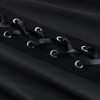 Thumbnail for Dark Black Sexy Women's Flared Lace-Up Pants Cut Out Bell Bottom Tied Up High Waist Streetwear, Drestiny, Casual Pants, Y2K Pants, Trousers, Black, XS, S, M, L, XL, XXL, 2XL, 3XL, XXXL, United States, USA, Canada, Australia, New Zealand, United Kingdom, UK, Lace-up pants, women's flared trousers, Bell bottom pants with lace detail, Flared jeans with corset detail, shopdrestiny.com