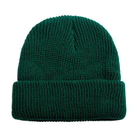 Thumbnail for Dark green knit beanie on a white background