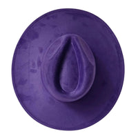 Thumbnail for Purple suede fedora hat on a white background