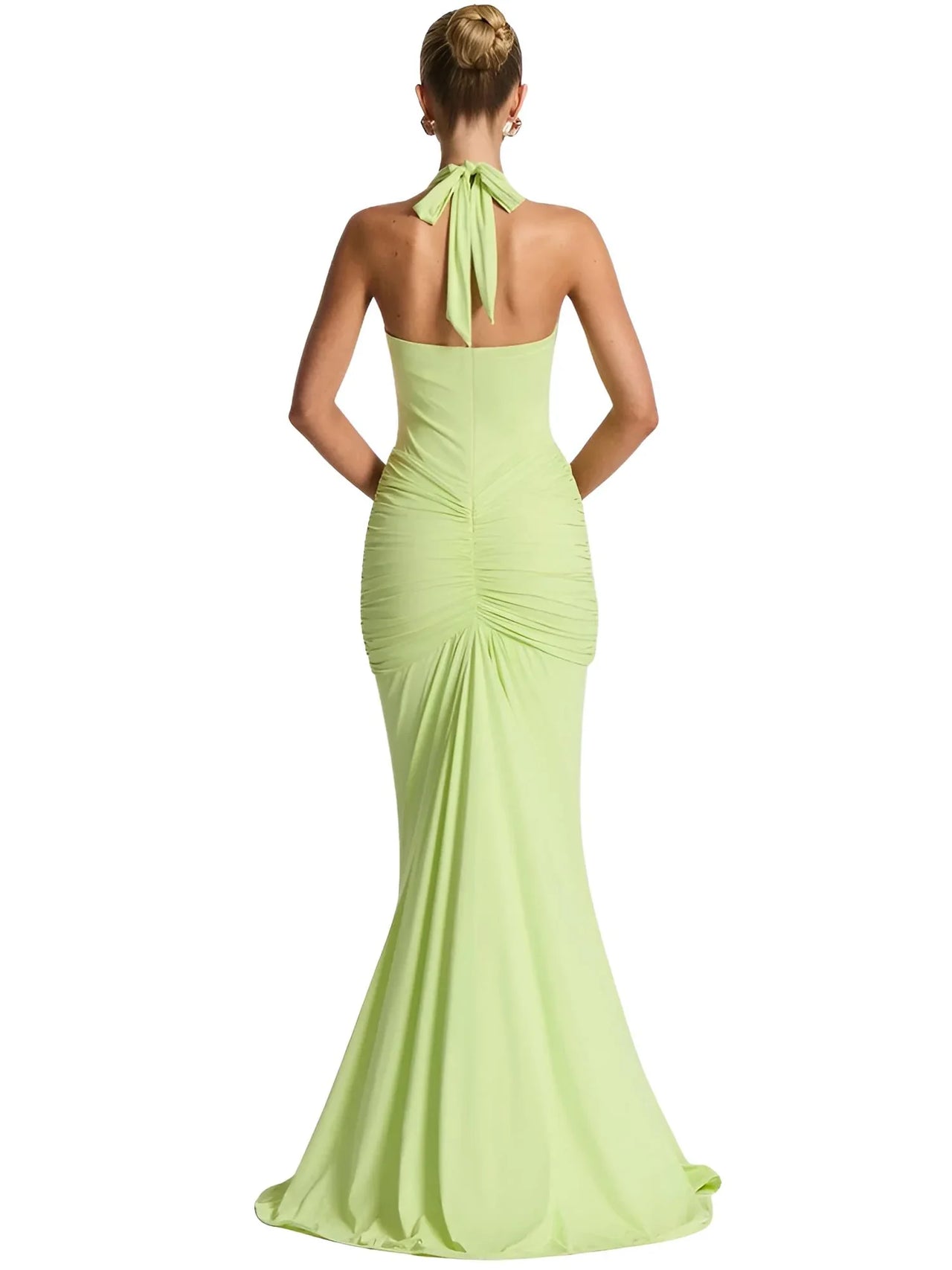 Deep V-Neck Halter Maxi Dress Women's Sleeveless Ruched Gown Draped Club Party Long Dress, Drestiny, Maxi Dresses, Dresses, Sleeveless, S, M, L, 4, 6, 8, 10, United States, USA, Canada, Australia, New Zealand, United Kingdom, UK, White, Black, Wine Red, Sky Blue, Green, Purple, V-neck maxi dress, Halter neck dress, Summer Maxi Dress, Wedding Guest maxi dress, Backless maxi dress, elegant maxi dress, shopdrestiny.com