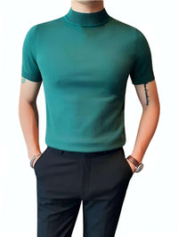 Thumbnail for Short Sleeve Men's Mock Neck Shirt -, Turtlenecks , Drestiny , 4XL, Australia, Black, Blue, Bright Blue, Brown, Casual Shirts, Dark Blue, Dark Green, Dark Grey, Dress Shirts, FR, L, M, Navy, New Zealand, Red, Short Sleeves, T-Shirts, Tan, Turtlenecks, United Kingdom, United States, White, XL, XXL, XXXL, Yellow , Drestiny , www.shopdrestiny.com