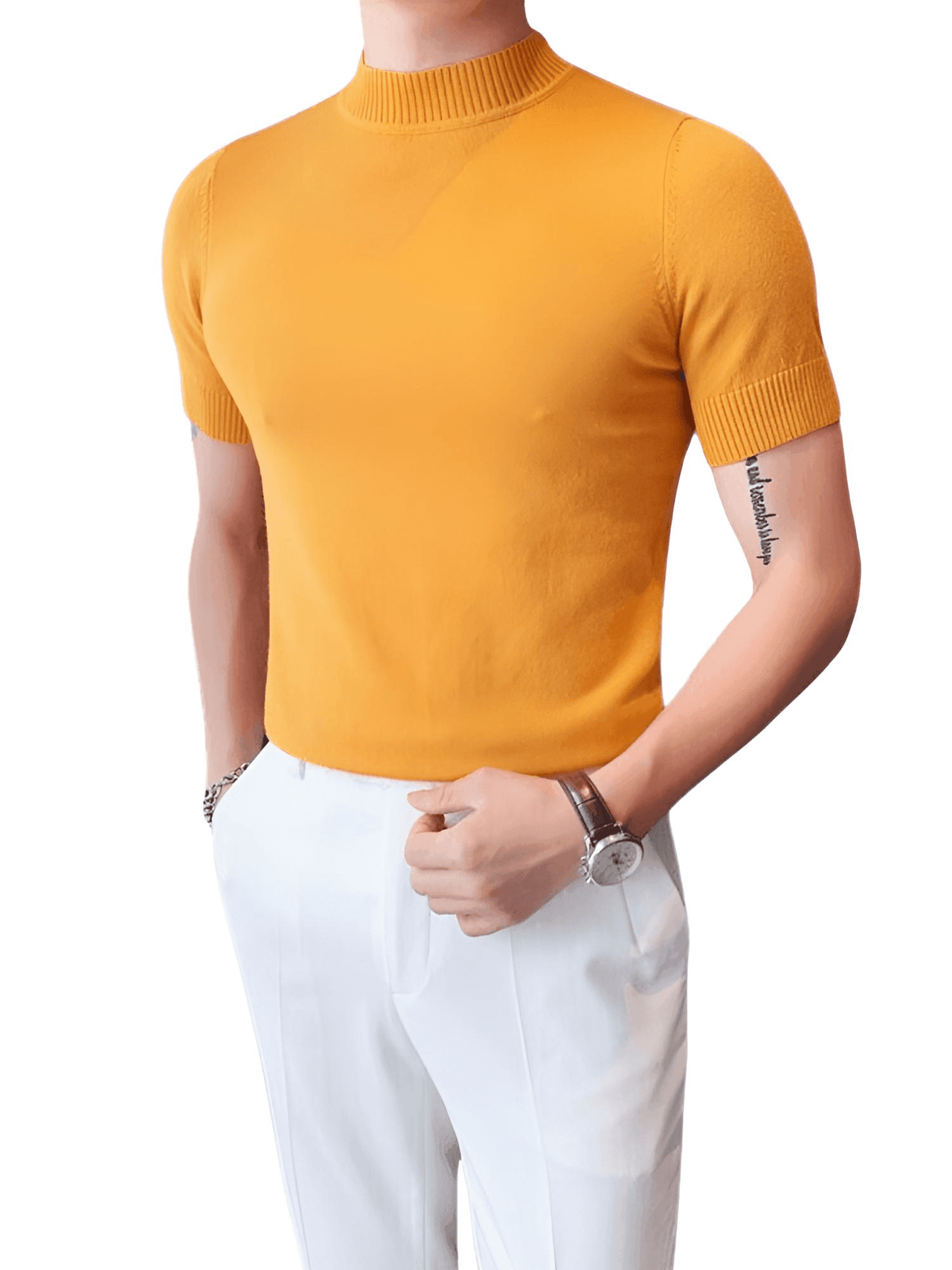 Short Sleeve Men's Mock Neck Shirt -, Turtlenecks , Drestiny , 4XL, Australia, Black, Blue, Bright Blue, Brown, Casual Shirts, Dark Blue, Dark Green, Dark Grey, Dress Shirts, FR, L, M, Navy, New Zealand, Red, Short Sleeves, T-Shirts, Tan, Turtlenecks, United Kingdom, United States, White, XL, XXL, XXXL, Yellow , Drestiny , www.shopdrestiny.com