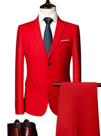 Thumbnail for Luxury Solid Color Single Breasted Suits For Men -, Suit , Drestiny , 3XL, 4XL, 5XL, 6XL, Australia, Black, Blue, Canada, Dark Blue, Dark Green, Dark Grey, Dark Red, Grey, Khaki, Lake Blue, Light Blue, New Zealand, Purple, Red, Royal Blue, Suits, United Kingdom, United States, White, Wine Red , Drestiny , www.shopdrestiny.com