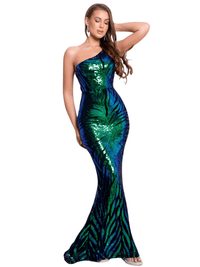 Thumbnail for Women's Stretchy One Shoulder Sleeveless Sequined Maxi Dress -, Dress , Drestiny , 10, 12, 6, 8, Australia, Blue, Dark Blue, FR, Green, L, Light Blue, M, Maxi Dresses, New Zealand, One Shoulder, S, Sky Blue, Sleeveless, United Kingdom, United States, XL , Drestiny , www.shopdrestiny.com