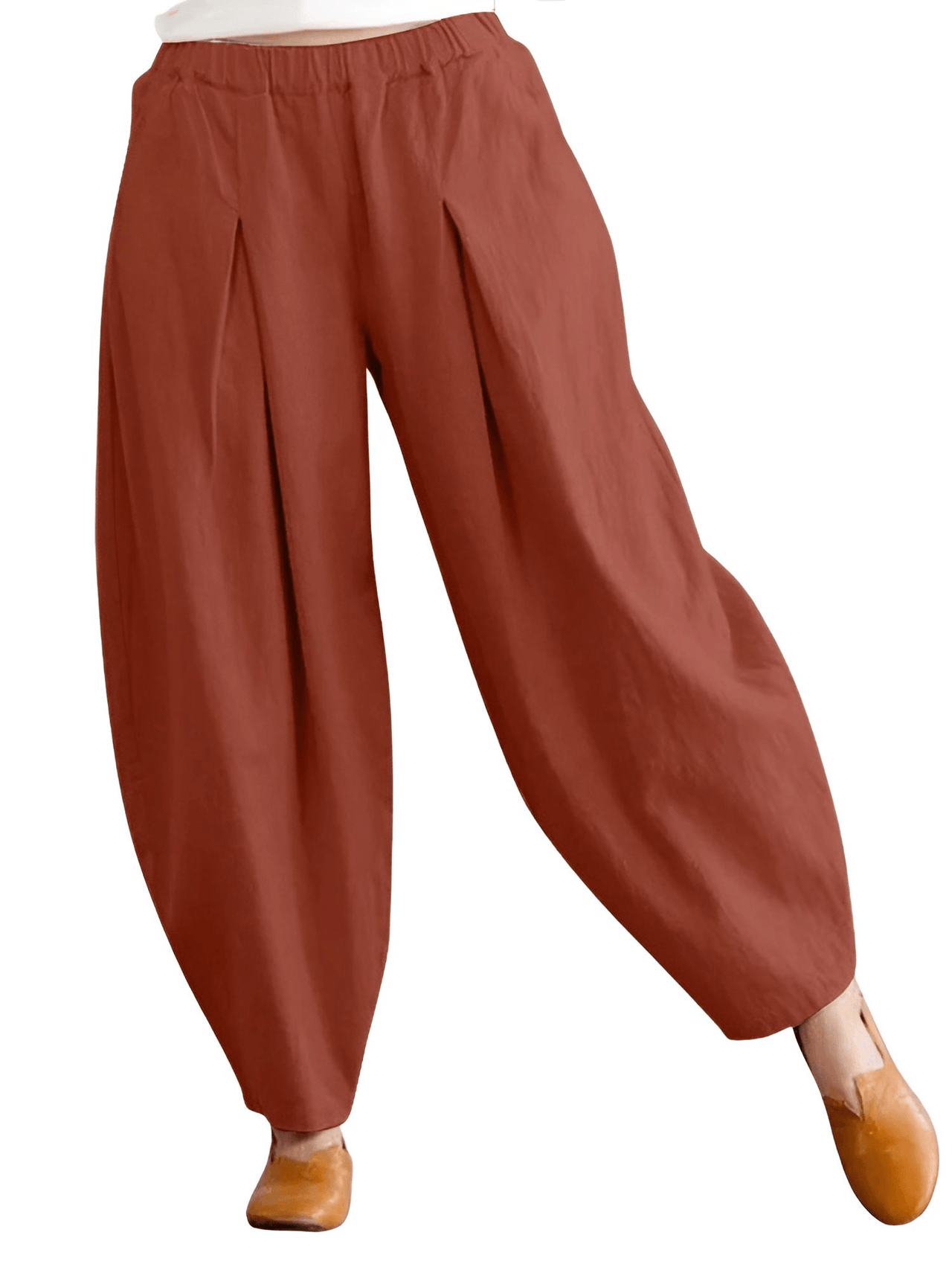 Elastic Waist Trousers Women's Casual Baggy Pants Elegant Loose Wide Leg Pants Vintage Cotton -, Pants , Drestiny , 4XL, 5XL, Australia, Beige, Casual Pants, Dark Blue, Dark Orange, FR, L, M, Navy, New Zealand, Orange, S, United Kingdom, United States, XL, XXL, XXXL , Drestiny , www.shopdrestiny.com