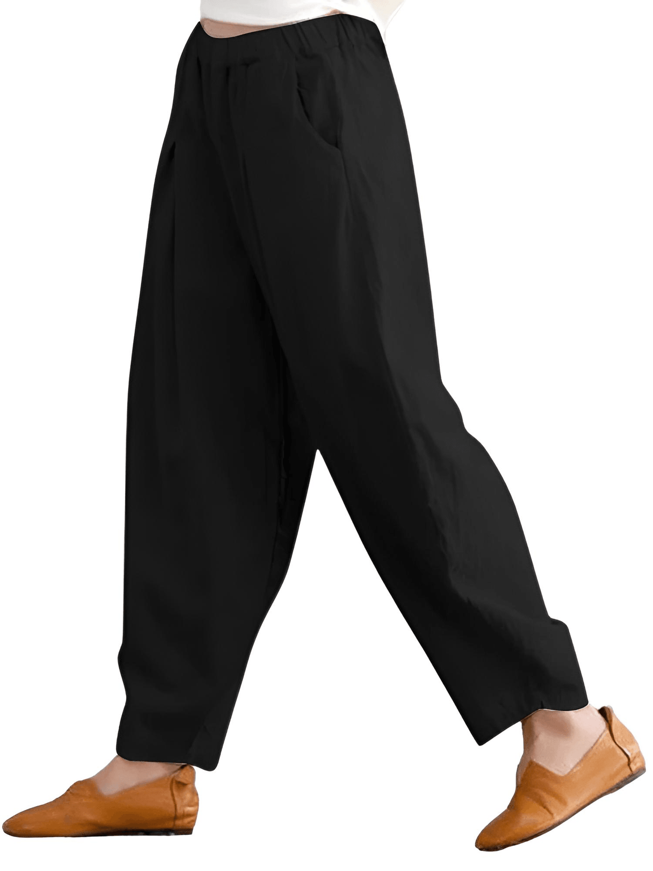 Elastic Waist Trousers Women's Casual Baggy Pants Elegant Loose Wide Leg Pants Vintage Cotton -, Pants , Drestiny , 4XL, 5XL, Australia, Beige, Casual Pants, Dark Blue, Dark Orange, FR, L, M, Navy, New Zealand, Orange, S, United Kingdom, United States, XL, XXL, XXXL , Drestiny , www.shopdrestiny.com