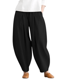 Thumbnail for Elastic Waist Trousers Women's Casual Baggy Pants Elegant Loose Wide Leg Pants Vintage Cotton -, Pants , Drestiny , 4XL, 5XL, Australia, Beige, Casual Pants, Dark Blue, Dark Orange, FR, L, M, Navy, New Zealand, Orange, S, United Kingdom, United States, XL, XXL, XXXL , Drestiny , www.shopdrestiny.com