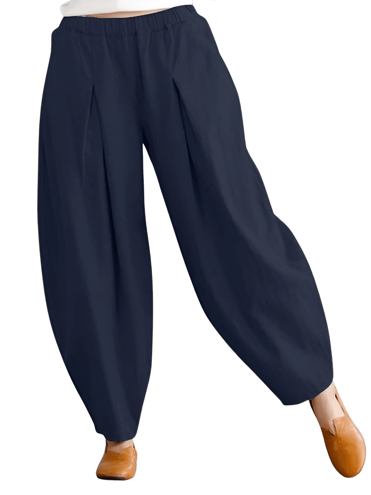 Elastic Waist Trousers Women's Casual Baggy Pants Elegant Loose Wide Leg Pants Vintage Cotton -, Pants , Drestiny , 4XL, 5XL, Australia, Beige, Casual Pants, Dark Blue, Dark Orange, FR, L, M, Navy, New Zealand, Orange, S, United Kingdom, United States, XL, XXL, XXXL , Drestiny , www.shopdrestiny.com