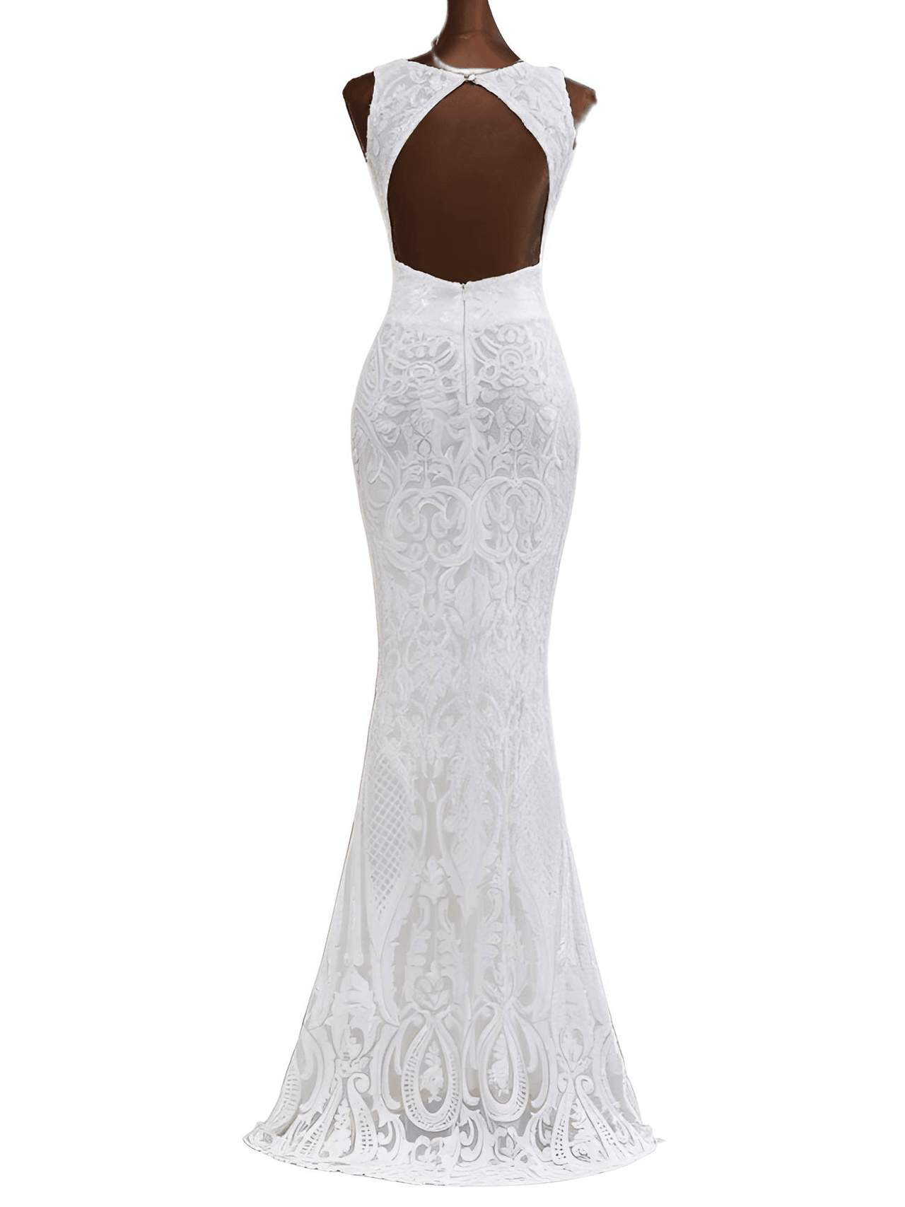 Elegant Backless White Mermaid Gown - Now in Other Colors! -, Dresses , Drestiny , 10, 12, 14, 2, 4, 6, 8, Australia, Black, Canada, Dark Green, Dark Red, FR, Gold, Maxi Dresses, New Zealand, Sleeveless, United Kingdom, United States , Drestiny , www.shopdrestiny.com