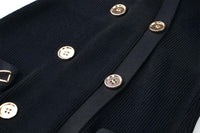 Thumbnail for Elegant Women V-Neck Gold Chain Knit Dress -, Dresses , Drestiny , Australia, Black, Brown, Canada, Chocolate, FR, L, Light Blue, Long Sleeves, M, Mini Dresses, New Zealand, Red, S, United Kingdom, United States, White, XL , Drestiny , www.shopdrestiny.com