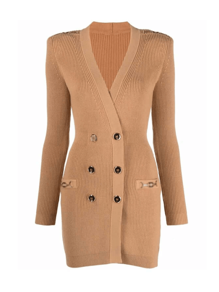 Elegant Women V-Neck Gold Chain Knit Dress -, Dresses , Drestiny , Australia, Black, Brown, Canada, Chocolate, FR, L, Light Blue, Long Sleeves, M, Mini Dresses, New Zealand, Red, S, United Kingdom, United States, White, XL , Drestiny , www.shopdrestiny.com