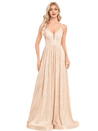 Thumbnail for Elegant Deep V-Neck Sequin Evening Gown For Women -, Dress , Drestiny , 10, 12, 14, 16, 18, 20, 22, 4, 6, 8, Australia, Black, Blue, Canada, Champagne, Dark Blue, Dark Green, Dark Red, Deep Pink, Fuchsia, Grey, Maxi Dresses, Midnight Blue, Mint Green, New Zealand, Pink, Royal Blue, Sleeveless, United Kingdom, United States, Wine Red , Drestiny , www.shopdrestiny.com