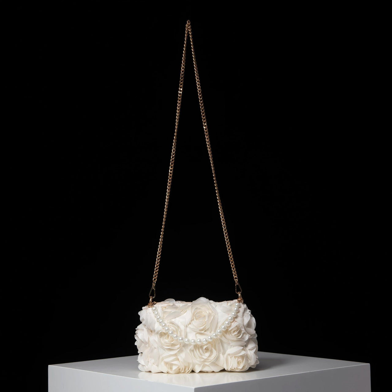 Elegant Rose Flower Dinner Bag Faux Pearl Handbag Metal Chain Crossbody Bag, Drestiny, Handbags, Purses, United States, Canada, Australia, New Zealand, United Kingdom, Flower Handbags, Floral Handbags, Small flower handbags, flower handbags for women, Pink, Purple, Pink Handbags, Purple Handbags, Lavender, Ivory, White, shopdrestiny.com